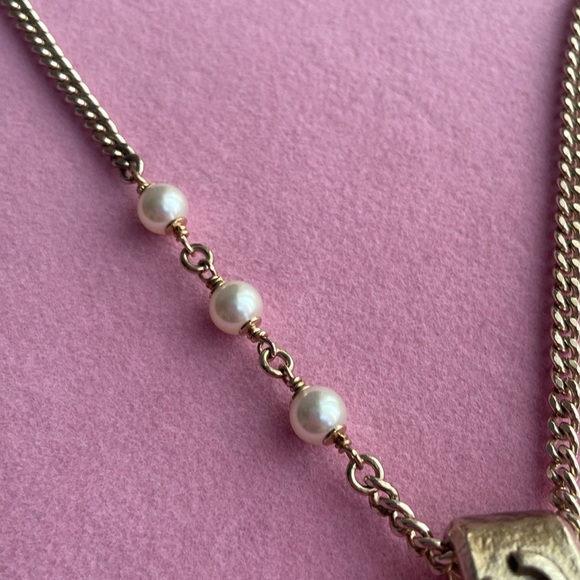 Chanel Rare CC Ring Pendant w/ Pearl Accent Necklace - Picture 3 of 8